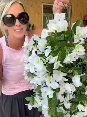 1 piece artificial hanging flower basket #flowerbasket #artificialflowers #fakeflowers #porchdecor #creatorsearchinsights 