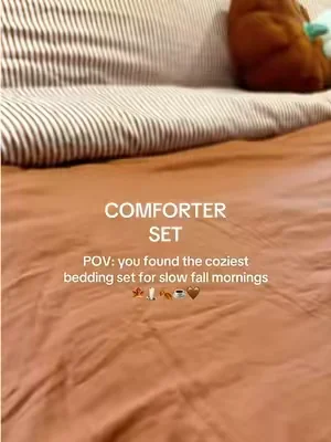 already dreaming of a fall bedroom refresh with this cozy autumn comforter set; I can already feel those crispy fall mornings 🍁🍃 #comforterset #fallbedding #falldecor  #tiktokshopcreatorpicks