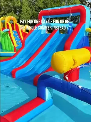 Parents, THIS is a summer must have; fun for the kids, and a survival tool for mom and dad home with the kids all summer 🙌🏻☀️ #waterslide #summerfunforkids 