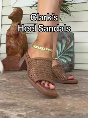 Clark’s leather heel sandals 🤎 #clarksheels #clarkssandals #clarksshoes #tiktokshopcreatorpicks #leathersandals 