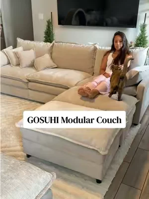 I LOVE this couch! It’s so cute,  comfortable, & an amazing price! #dealsforyoudays #modularcouch #affordablefurniture #gosuhi #summervibes 