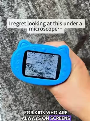 This is what you’ve been stepping on…#dealsforyoudays #microscope #dadsoftiktok #coolgadgets #giftforkids #seekid #carpet 