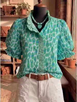 Green leopard and gingham!#DealsForYouDays #outfit #top #tops #newarrivals 