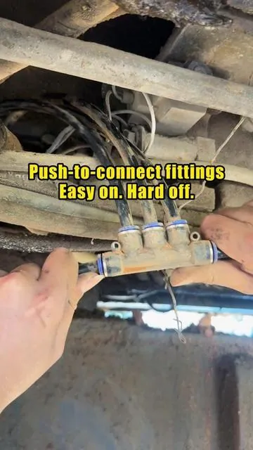 Push to connect fittings. Press the release ring. Hose pops right off. No damage. #AirHosePliers #QuickDisconnect #PushToConnect #DealsforYouDays #SummerWins
