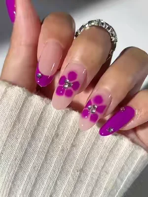 💜 Inspired by blooming orchids.#tiktokshopdealsforyourdays #summerwins #Summervibes #fypage #diynailsathome 