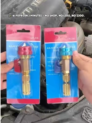 AC not blowing cold? Don't rush to the shop. Most of the time, it's not the compressor — it's just a bad valve core. A shop will charge you hundreds to replace a $2 part. With this GJANSH valve core remover tool, you can swap it yourself in 3 minutes. No refrigerant loss. Zero waste. Works on high and low pressure ports. Compatible with R134A, R1234yf, and R22. Built-in ball valve seals tight, no leaks. One tool, one fix, pays for itself. Link below — grab it before they're gone.#R134A #valvecore #ACtool #ACrepair #carcare   