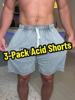 3-Pack Acid Wash 100% Cotton Shorts! #acidwash #acidwashshorts #mensfashion #tiktokshopcreatorpicks #dealsforyoudays  