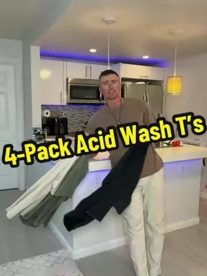 4-Pack Oversized 100% Cotton Acid Wash Tees! #acidwash #acidwashshirt #acidwashtshirts #mensshirts #tiktokshopcreatorpicks 