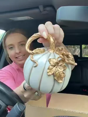 Actually obsessed with these gold pumpkins😍😭 @QVC, Inc #dealsforyoudays #qvctiktoksuperbrandday #falldecor 