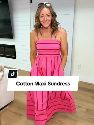 Summer perfection ☀️🥰 I’m 5’2” 127 in a Small #sundress #maxidress #dresswithpockets #cottondress #modestfashion @CHOUYATOU 