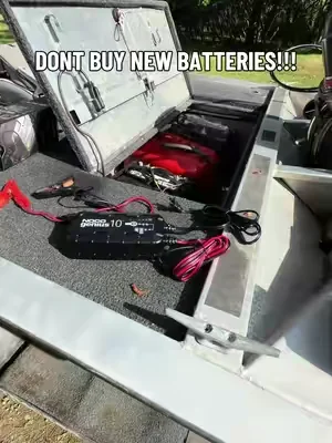 The Noco genius 10 has a repair mode to help repair old batteries!! #boatlife #boats #boating #batterycharger #batterypack 