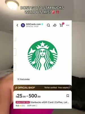 STARBUCKS GIFT CARDS ARE ON TIKTOK! Check your coupons! #starbucksgiftcard #giftsforher #giftguide #starbucks #giftcards
