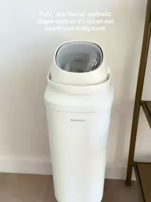 For all the moms who like a nice aesthetic but also not smelling those gross diapers!!!  #diaperpail #momcozy #momhack #babyregistry #babymusthaves 