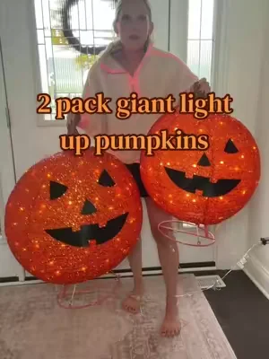 The way my kids were so excited about these 😂 such a cute fall decoration 🎃 👻 and the price is too good #lightuppumpkin #falldecor #pumpkins #fall #falldecorations
