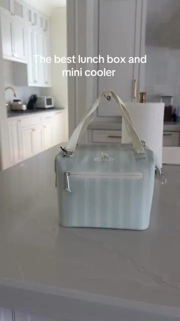 This thing can hold sooo much and I’m obsessed with the stripes!!! #lunchbox #cooler #stanley #adultlunchbox #dealsforyoudays 