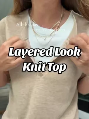 Layered look knit top by @shewin_official_us 41% polyamide, 29% acrylic, 24% polyester, 6% wool. #knittop #layeredoutfits #fashionover50 #DealsForYouDays #tiktokshopcreatorpicks 
