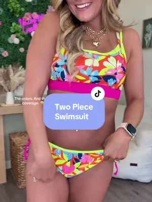 Super cute two piece swimsuit that has great backside coverage! @Blooming Jelly  #swimsuit 