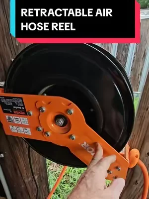 VEVOR AIR HOSE REEL, OPEN REEL, 3/8 IN X 50 FT LONG, HYBRID HOSE UP TO 300 PSI, WALL OR CEILING MOUNT, 5 FT LEAD. #airhosereel #retractableairhose #tiktokshopcreatorpicks #summervibes #dealsforyoudays @VEVOR Store @CreatorCollab_Mabel @Haidee_Collab 