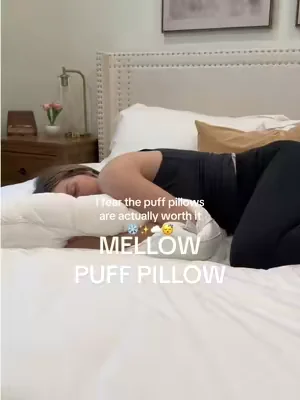 The deal on these puff pillows is SO good right now ☁️❄️ So comfy, cooling, and cold to the touch.  #mellowsleep #coolingpillow #mellow #puffpillows #pillow @Mellow Sleep 