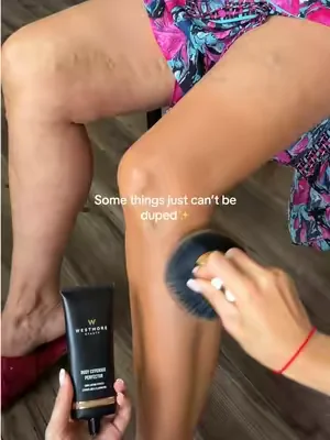 There’s a reason this has so many great reviews 🤍 everyone wants a dupe…but something just can’t be duped. This is truly the biggest confidence booster in a bottle ✨ The before & after + transfer test speaks for itself 😍 #westmorebeauty #bodymakeup #beforeandafter #beautyhacks 