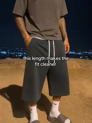not too short, not too much, just tight #longshorts #capris #mensshorts #fitcheck #baggyshorts 