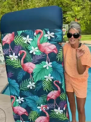 Huge Fabric Covered Pool Float #poolfloat #poolday #swimmingpool #summervibes  #creatorsearchinsights 