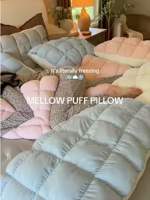 Literally so icy cold and fluffyyyyy ☁️❄️☁️ @Mellow Sleep  #mellowsleep #mellowpuffpillow #cozytok #bettersleep #pillow 