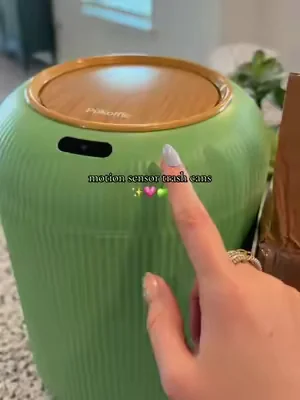 these are so cute #greentrash #TouchlessTrashCan #AestheticTrashCan #summerwins #AutomaticTrashCan 