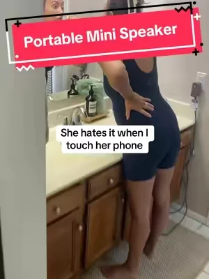 She switched up once she heard how loud and clear my mini induction speaker is!! #minispeaker #inductionspeaker #speakerstand #portablespeaker #dealsforyoudays 