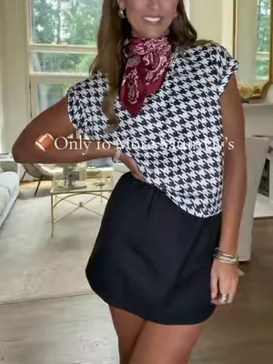 A cutie and comfy gameday fit for my Alabama girls!!! The cropped houndstooth print tshirt can be dressed up or down! Paired with cotton linen blend skirt with shorts built in. So comfy and cool for those hot gamedays! I’m 5’8 wearing a small in both. @Tankaneo #gamedayoutfit #alabamafootball #houndstooth #tshirt #CollegeFootball 