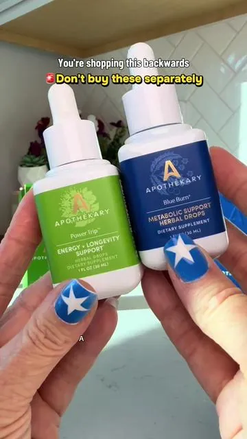 PSA: Don’t check out until you’ve looked at the duo. 👀 A lot of people grab one and come back for the other later. If you’ve already been considering both, tap the cart and compare your options first. 💙💚 apothekary blue burn power trip metabolic support energy support wellness routine daily habits tiktok made me buy it
