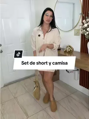 Fisoew Womens Gauze Shirt & Shorts Set 2-in-1 Button Connected Oversized Long Sleeve Button-Down Top with Attachable Safety Shorts Casual Beach Cover Up Outfit Women's Clothes,summeroutfits,vacationoutfits ##Summerwins##DealsForYouDays##tiktokshopcreatorspicks##coverup##matchingoutfits