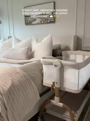 Truly created for the moms & it has all those must have features 🤎👏🏼 #Bassinet #BabyRegistry #MomsofTikTok #BabyTok #BabyMustHaves  