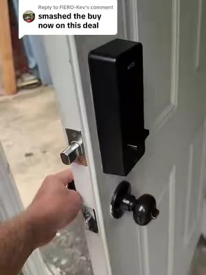 Replying to @FIERO-Kev Wyze Lock Bolt v2 fingerprint smart lock with keypad access, smartphone control, auto lock, weatherproof design, homeowner upgrade before summer guests arrive. 