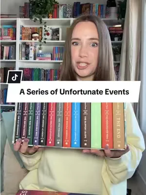 The complete Series of Unfortunate Events collection in one gorgeous box set. All 13 books, hardcover editions, and an illustrated keepsake box that looks amazing on a bookshelf.  #BookTok #bookcollector #seriesofunfortunateevents #hardcoverbooks #childrensbooks  