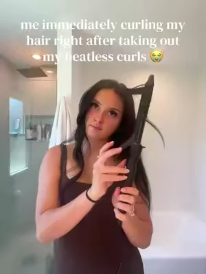 it’s a bad habit 😭 #hairtutorial #bioionic #heatlesscurls #pregnancy #relatable  heatless curlstutorial, hair growth, 