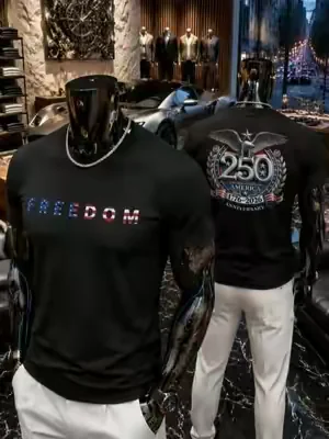 Freedom 250th Anniversary Shirt, USA 250 Years Independence Apparel, 1776–2026 America Anniversary, Patriotic Freedom,Casual Summer T-Shirt with Crew Neck,viral graphic tees##tiktokshopmemorialday##fathersdaygift##summerwins##DealsforYouDays##mensfashion