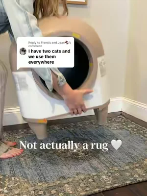 Replying to @Francis and Jean🫘  Yes we use them everywhere too 🤍 under the cats litter box, my dogs playpen, even a great bathroom mat.  #litterbox #litterboxhack #catsoftiktok #dogsoftiktok #catmom 