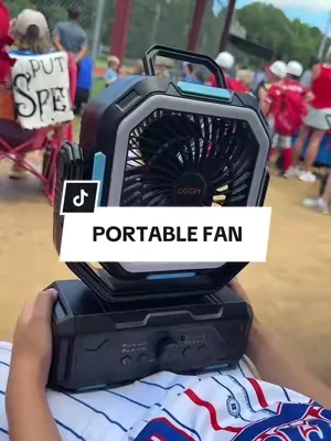 A ballpark must have is a rechargeable fan! We snagged the 30,000 mah so it can run on high for days!  #rechargeablefan #portablefan #fan 