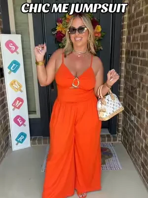 giving summer vibes 🧡✨ #jumpsuit #romper #midsizefashion #DealsForYouDays #summerwins @ChicMe_official 