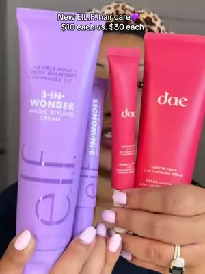 New @e.l.f. Cosmetics @elfhaircare Styling cream and styling wand!! #elfcosmetics #eyeslipsfacehair #haircareproducts #stylingcream #hairstyling
