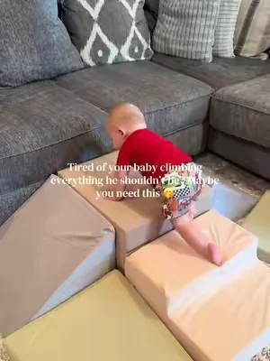 He gets all of his energy out on these indoor climbing blocks!  #climbingbaby #indoorplayground #softplay #dealsforyoudays 