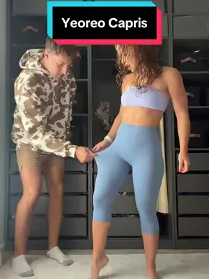 He cannot stop looking at them🙈  #tiktokshopcreatorpicks #summerwins #dealsforyoudays #yeoreo #capris 