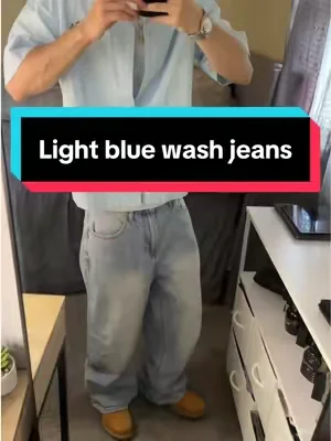 They fit so tuff, light blue affordable baggy jeans #baggyjeans #jeans #streetwear #StreetFashion #mensoutfitideas 