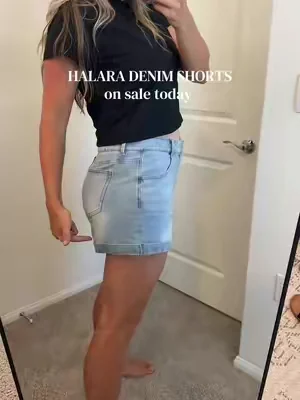 #halara #halarashorts #denimshorts #stretcyshorts #tiktokshopcreatorpicks 