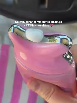 Lymphatic drainage miss Hailey swears by >>> @medicube global #guasha #neckcream #koreanskincare 