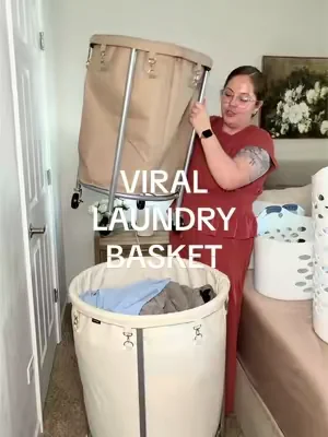The laundry basket of my ✨dreams✨ #laundrybasket #laundrybasketonwheels #laundryhacks