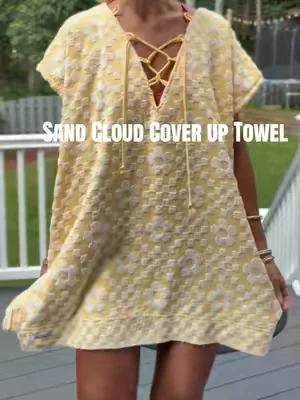 @Sand Cloud 100% Turkish cotton oversized beach cover up that doubles as a towel! Or wear it around the house!! A beach and pool need!! #beachcoverup #beachmusthaves #beachtowel #sandcloud #swimsuitcoverup 