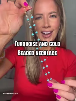 Perfect pop of color!! #beadednecklace #necklace #turquoise #fypシ #dealsforyoudays 