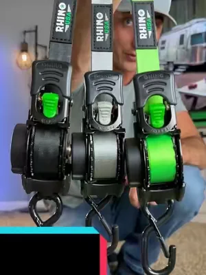 Tired of fighting tangled tie-downs every time you haul gear? The Rhino Retractable Ratchet Straps feature a self-retracting design that neatly stores excess webbing with the push of a button, so you don’t have to worry about that tangled mess you’re used to. Built with heavy-duty webbing, coated S-hooks, and an ergonomic padded handle, these straps make securing cargo faster and easier. Whether you’re hauling ATVs, lawn equipment, furniture, or jobsite gear, Rhino delivers a secure hold and hassle-free setup.   #RhinoUSA #RatchetStraps #GiftForHim #RhinoSuperBrandDay #OpenYourSuperStory